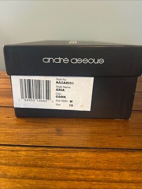 Andre Assous Black and Cork Accent Shoe Box never worn